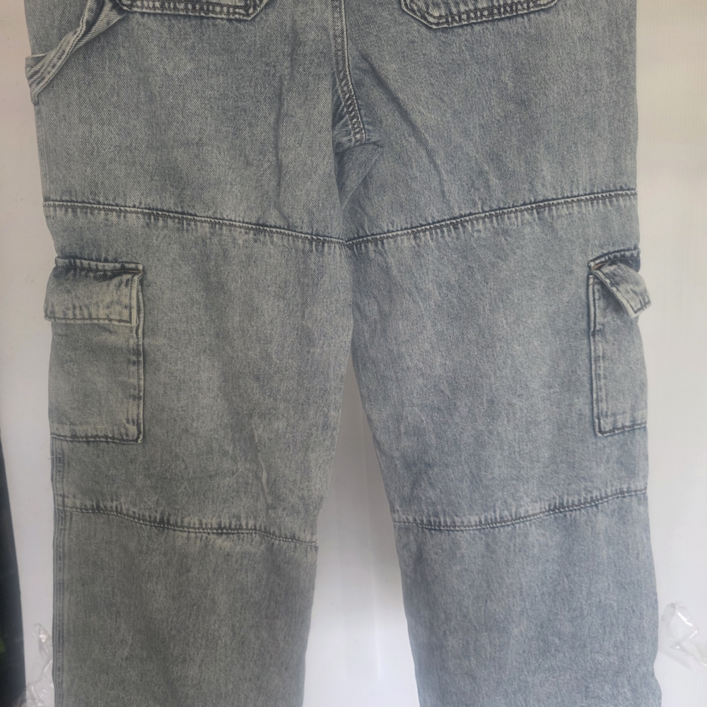 & Other Stories Men's Light Gray-Blue Cargo Denim Pants